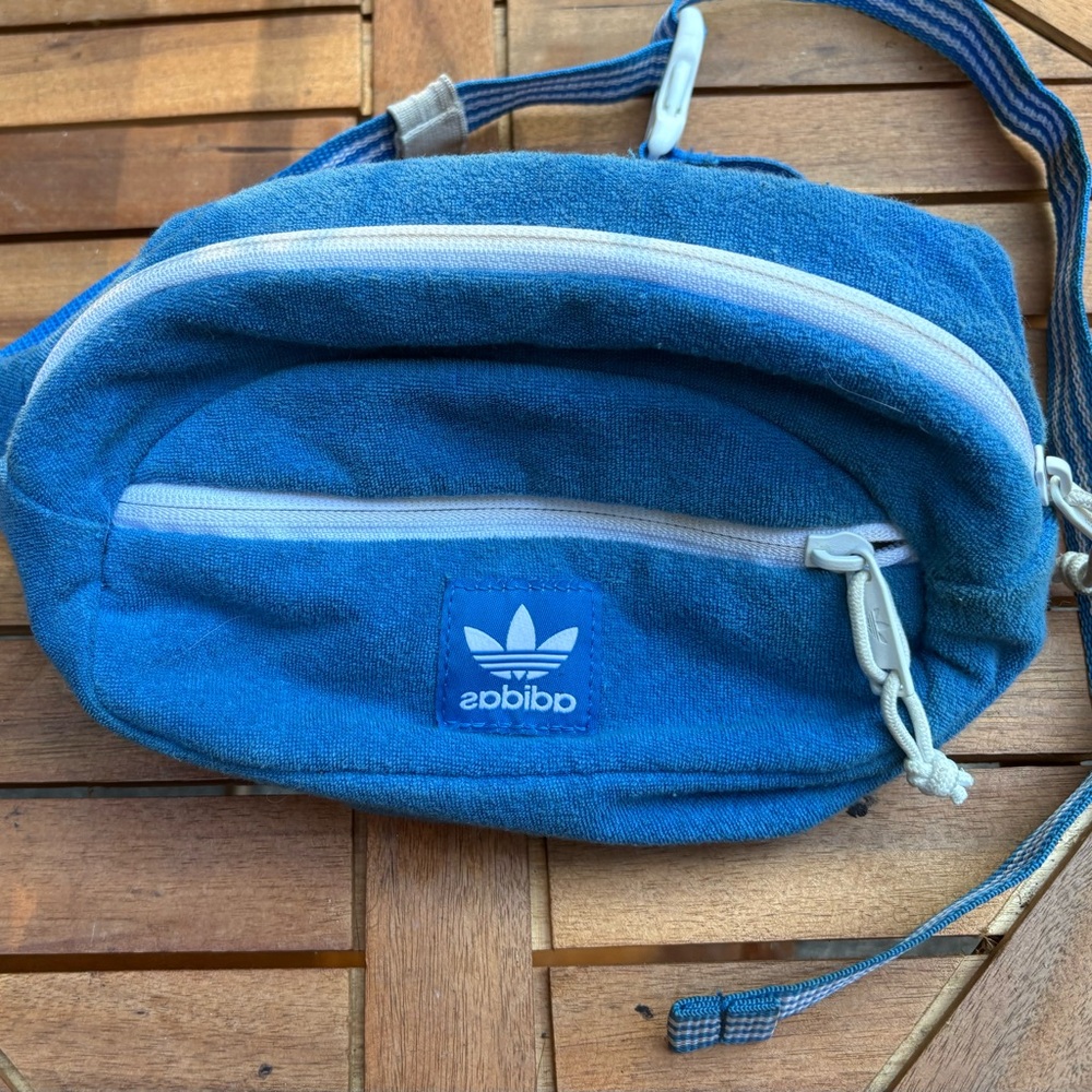 Adidas Terricloth Blue and White Crossbody Bag (Fanny Pack)